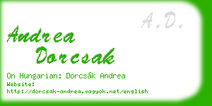 andrea dorcsak business card