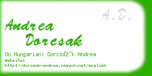 andrea dorcsak business card